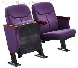 China Cold Rolled Steel leg Auditorium Chairs PP Cover Theater Seat solid wood arm without pad 550mm width supplier