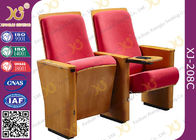 Conference Hall / Church Auditorium Chairs Wooden With Folding Writing Table